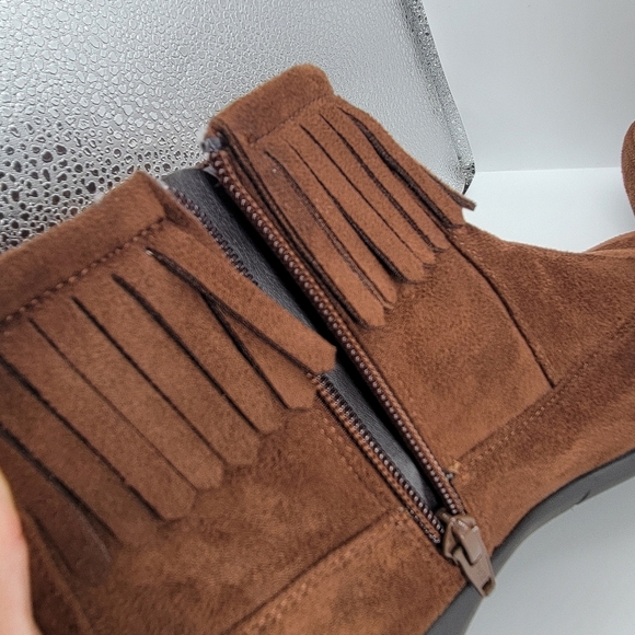 Comfortview Women's The Marion Shootie 7.5 WW Brown Flats Padded Insoles Suede - Picture 6 of 11